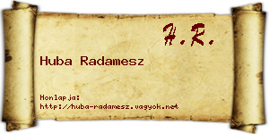 Huba Radamesz névjegykártya